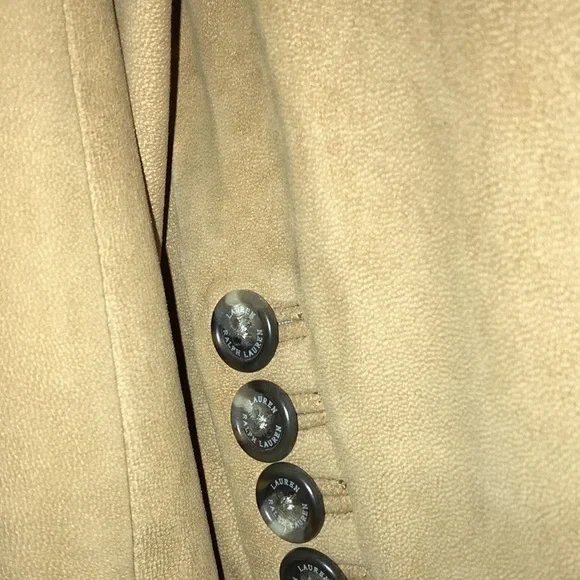 Lauren Ralph Lauren Notch Lapel Suede Hunter Tan Blazer Jacket $798 - Picture 8 of 12